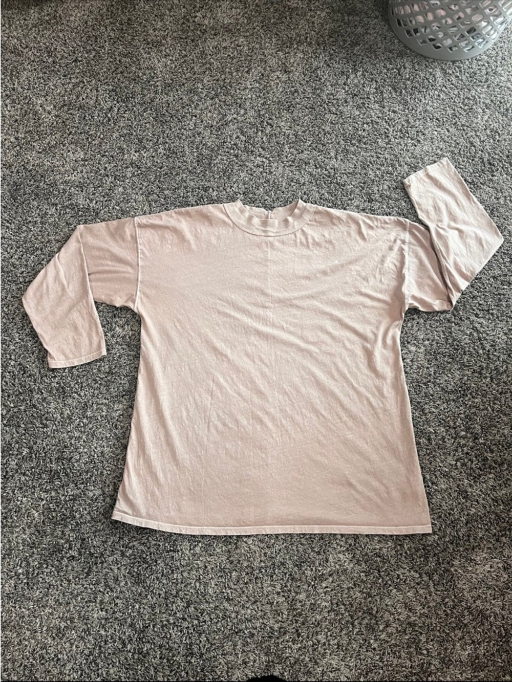 We The Free Free People Be Free Tee Taupe Tan Oversized Long Sleeve Top - XL - Picture 2 of 8